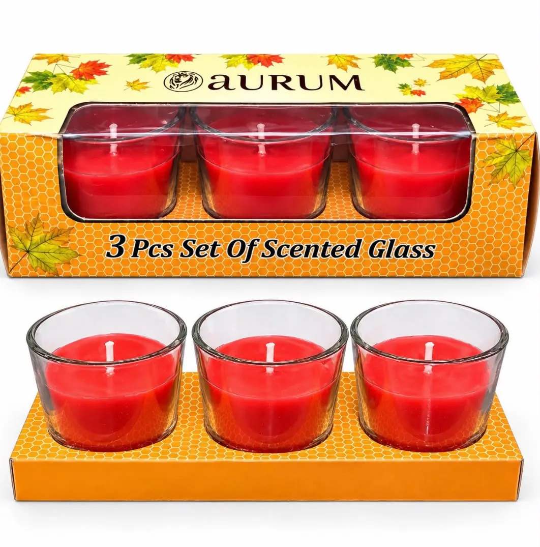 3 Piece Scented Glass Candle (Pack of 3) — image 2