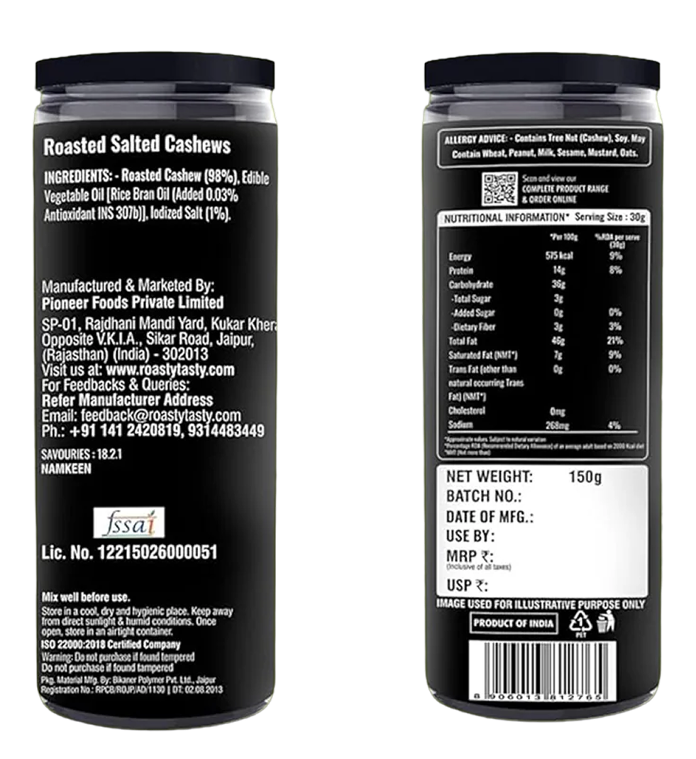 Roasty Tasty Salted Cashews 100g — image 2
