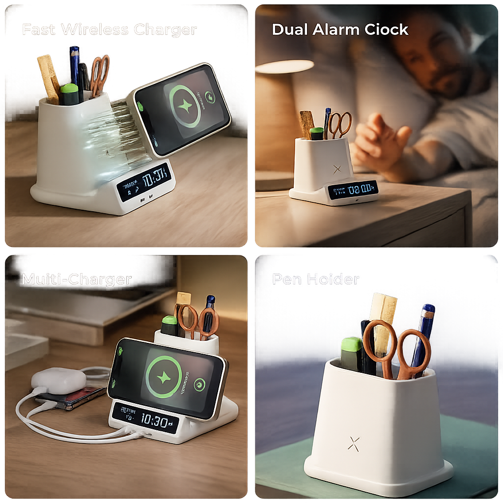 Quest Max (Clock + Pen Stand + Wireless Charger) — image 2