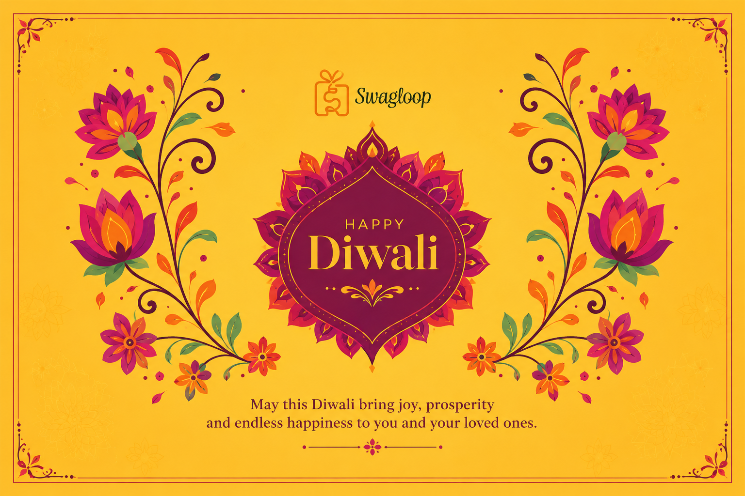 Diwali Themed Message Insert Card