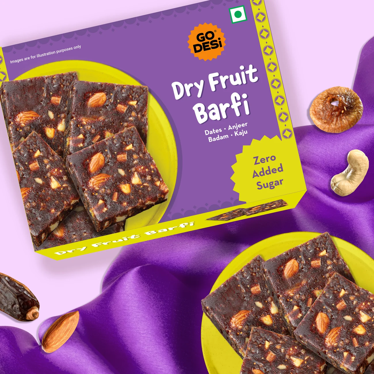 GoDesi Dry Fruit Burfi Box (200g) — image 1