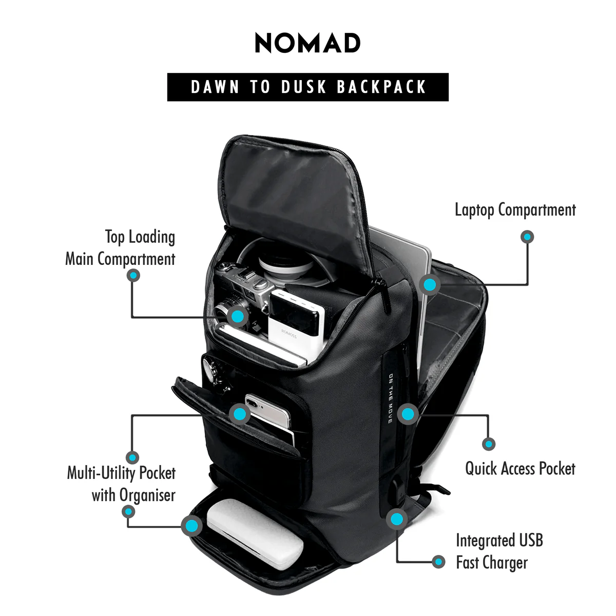 Okami Nomad Laptop Backpack with USB charging — image 2