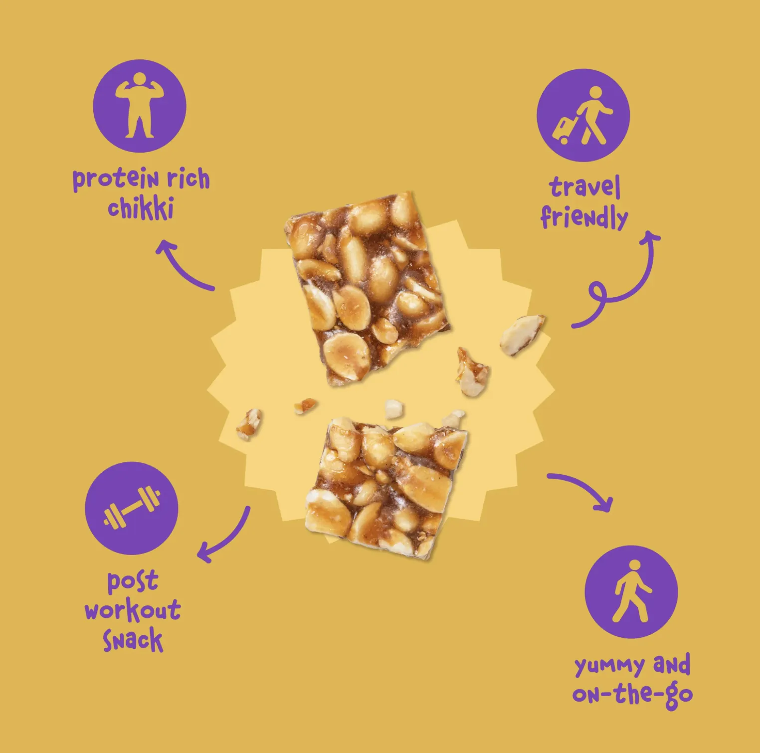 GoDesi Classic Peanut Chikki Jar 50 pcs — image 2