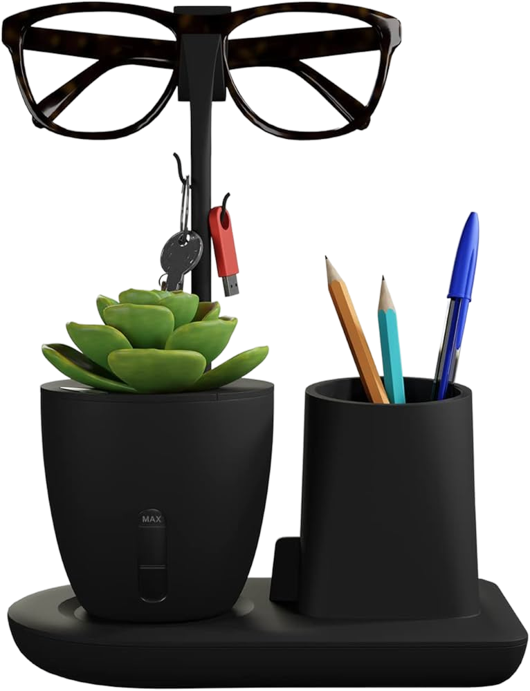 Pen Stand for Study Table with Self-Watering Plant — image 1