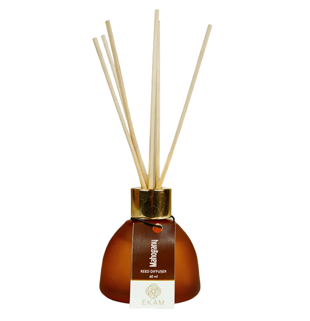 Mahogany Frosted Glass Reed Diffuser Set for Home