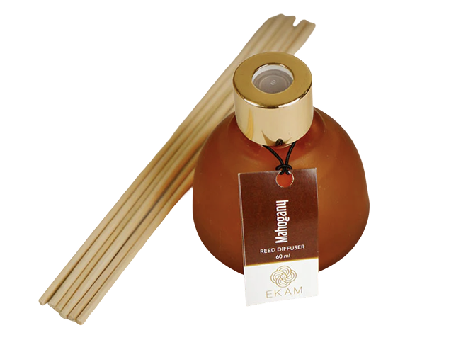 Mahogany Frosted Glass Reed Diffuser Set for Home