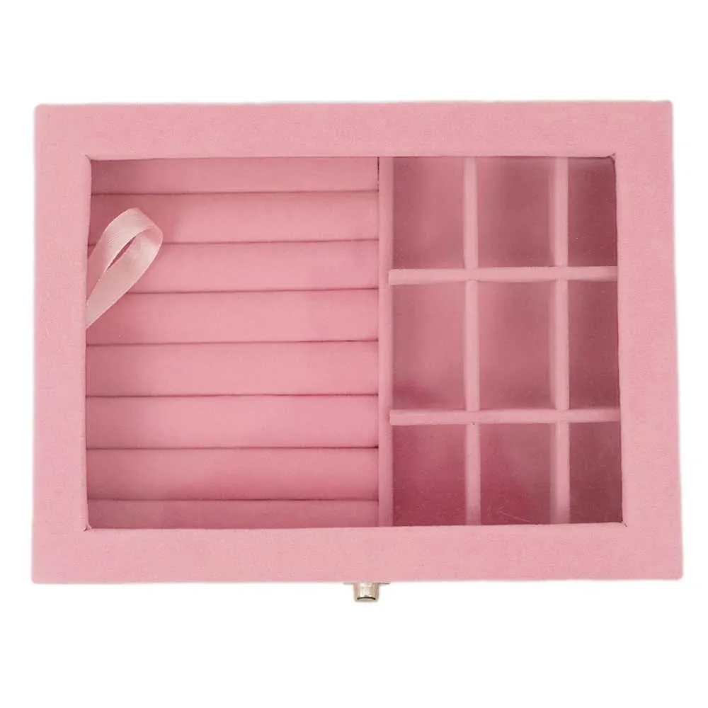 Personalised 9-Grid Velvet Jewellery Organiser