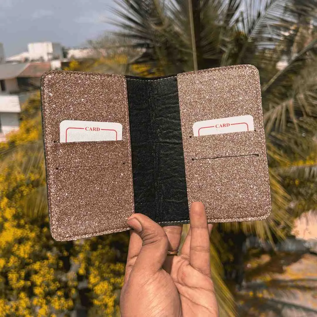 Personalised Glitter Passport Cover with Charm