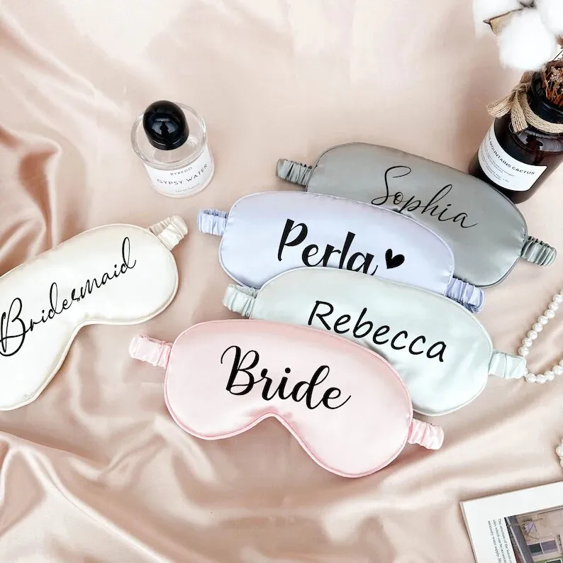Personalised Name Satin Eye Mask, Bridal Party