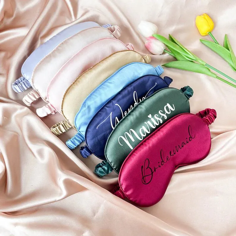 Personalised Name Satin Eye Mask, Bridal Party