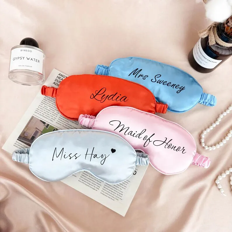 Personalised Name Satin Eye Mask, Bridal Party