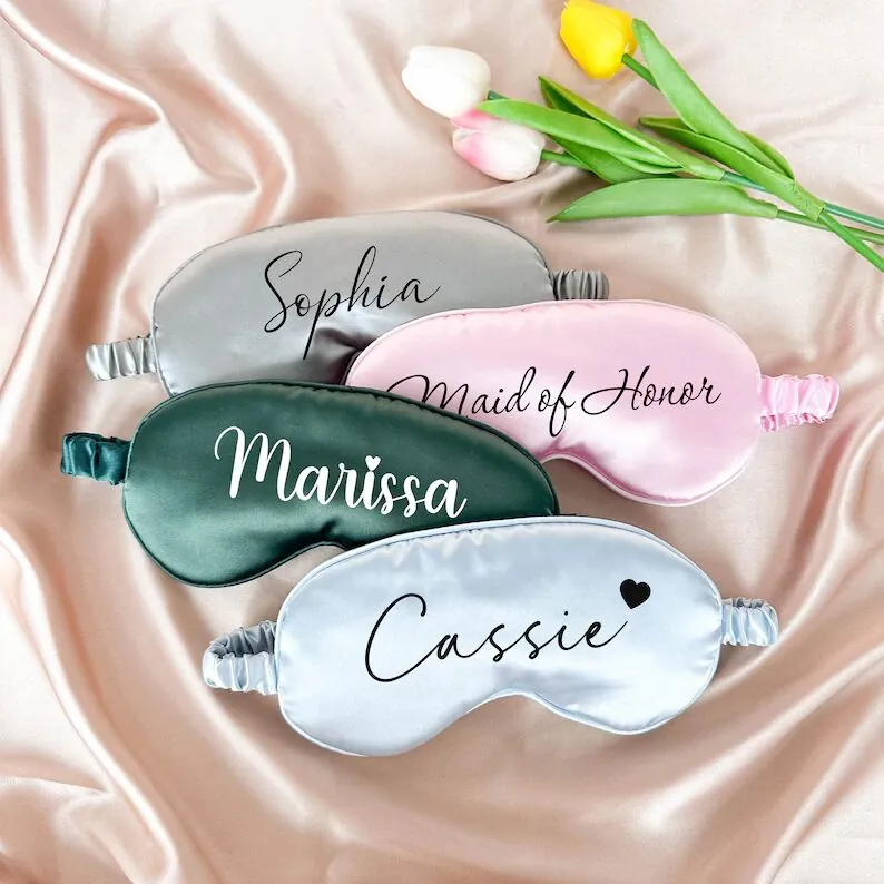 Personalised Name Satin Eye Mask, Bridal Party