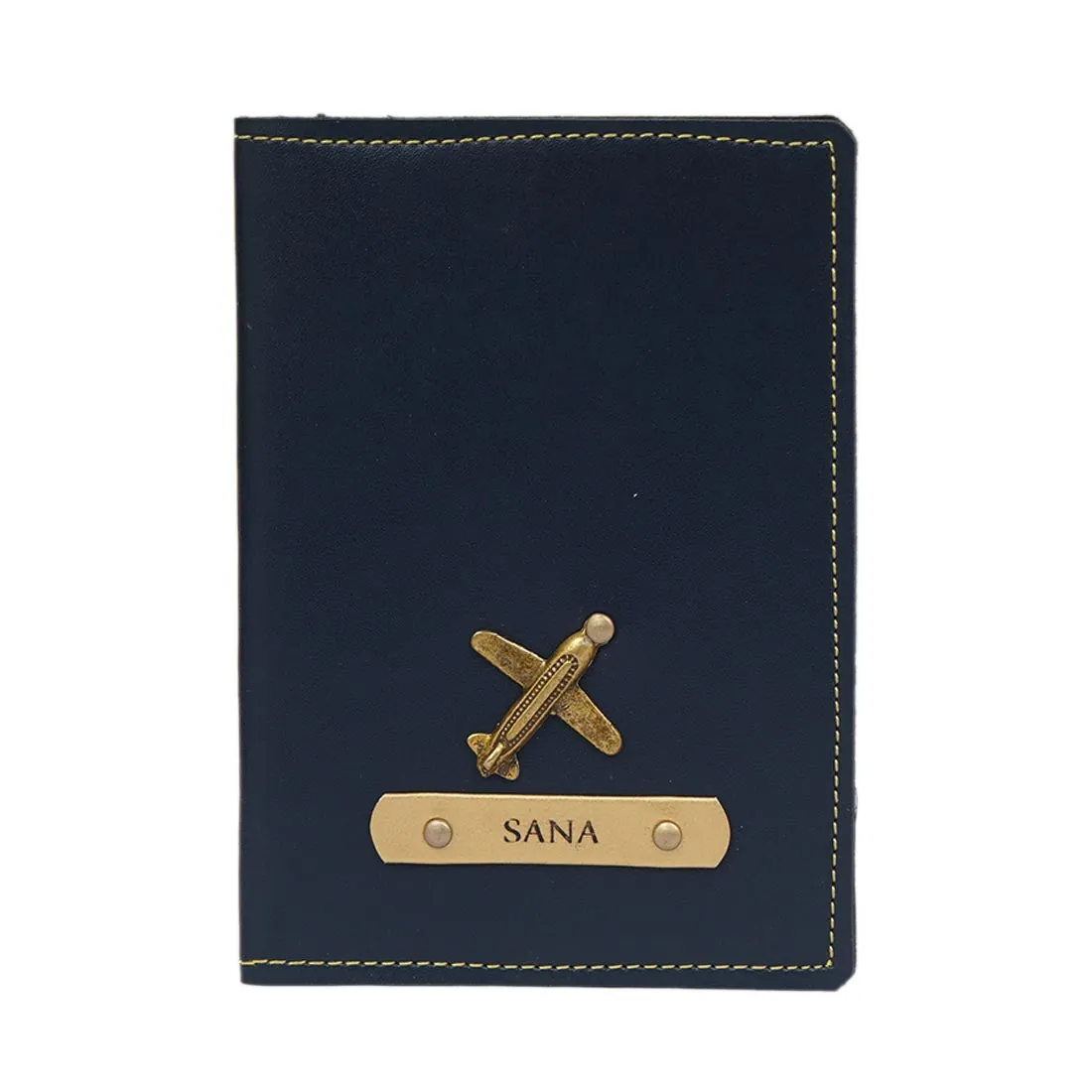 Personalised Passport Cover & Eyewear Case Set, Navy