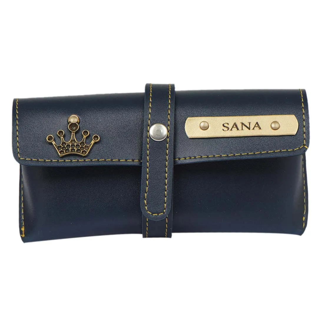 Personalised Passport Cover & Eyewear Case Set, Navy