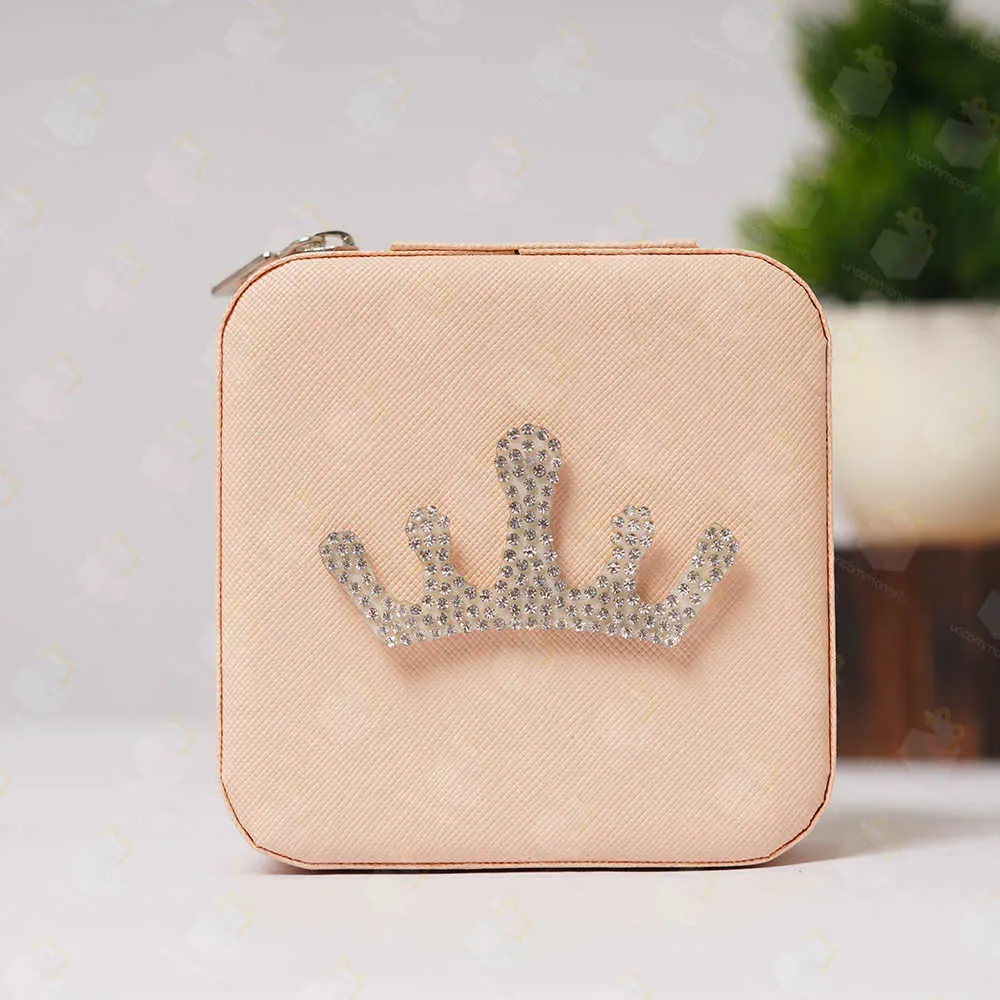 Personalised Pearl Initial Jewellery Box, Peach