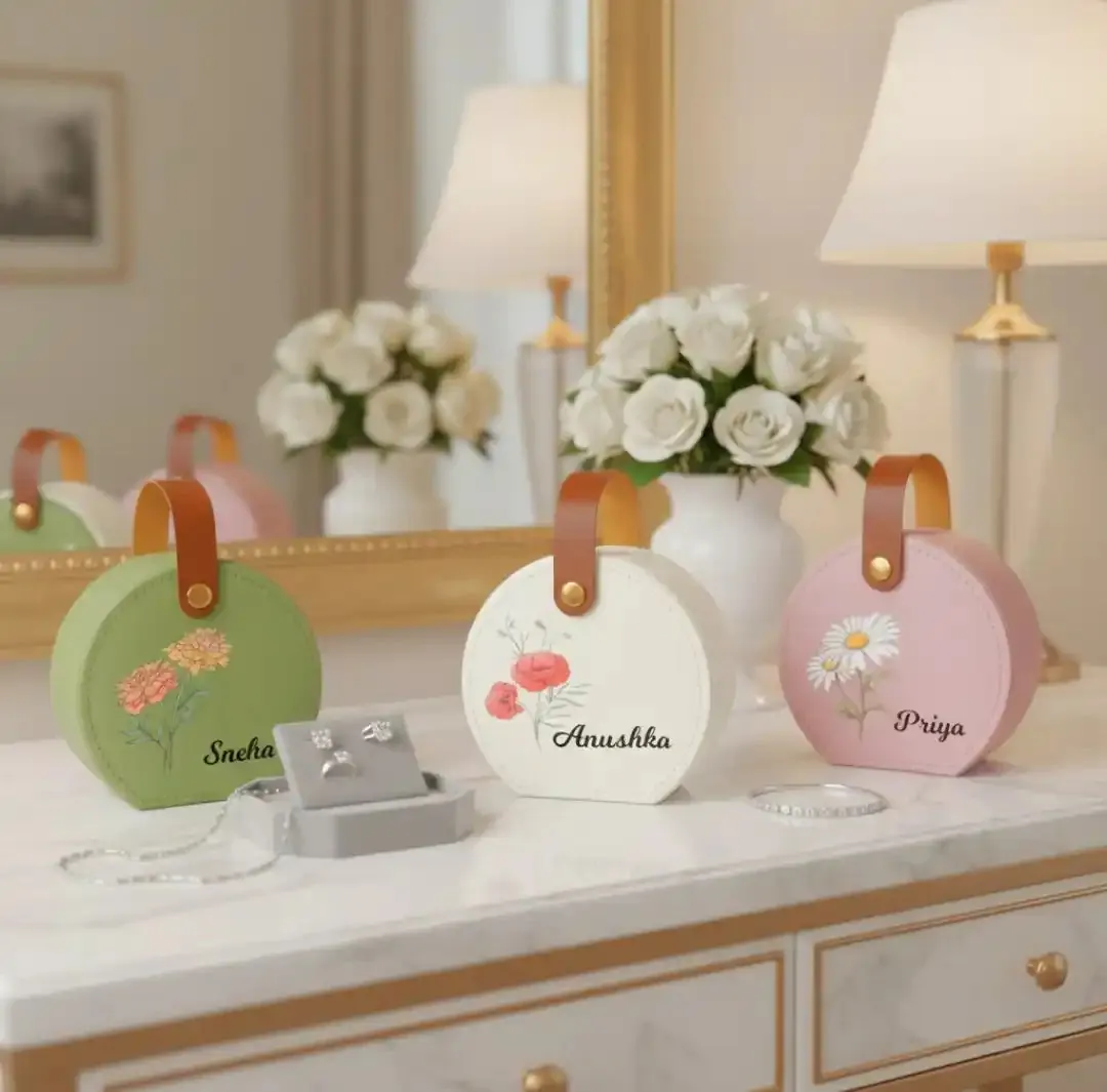 Personalised Round Jewellery Travel Case