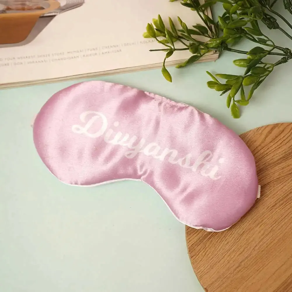 Personalised Satin Eye Mask, Pink