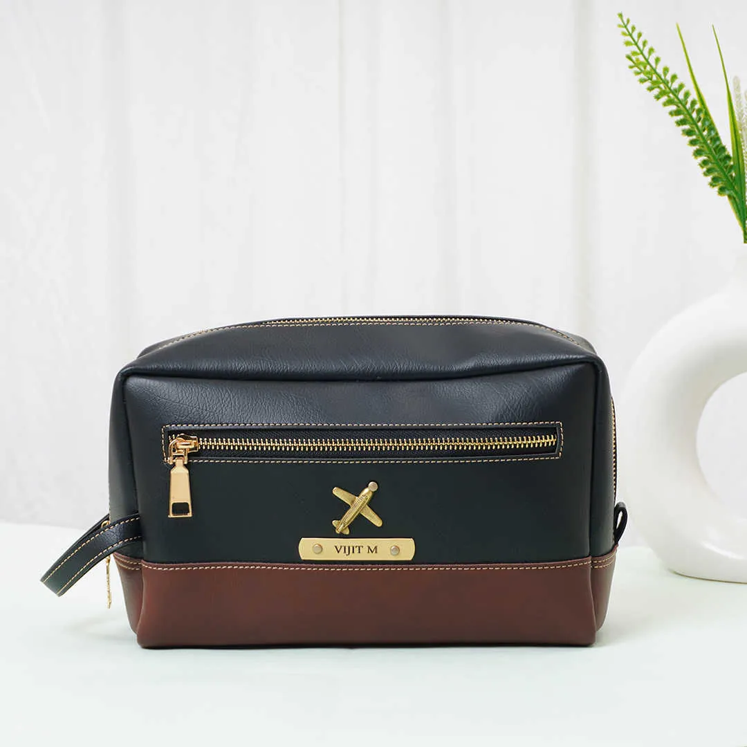 Personalised Two-Tone Toiletry Kit with Charm