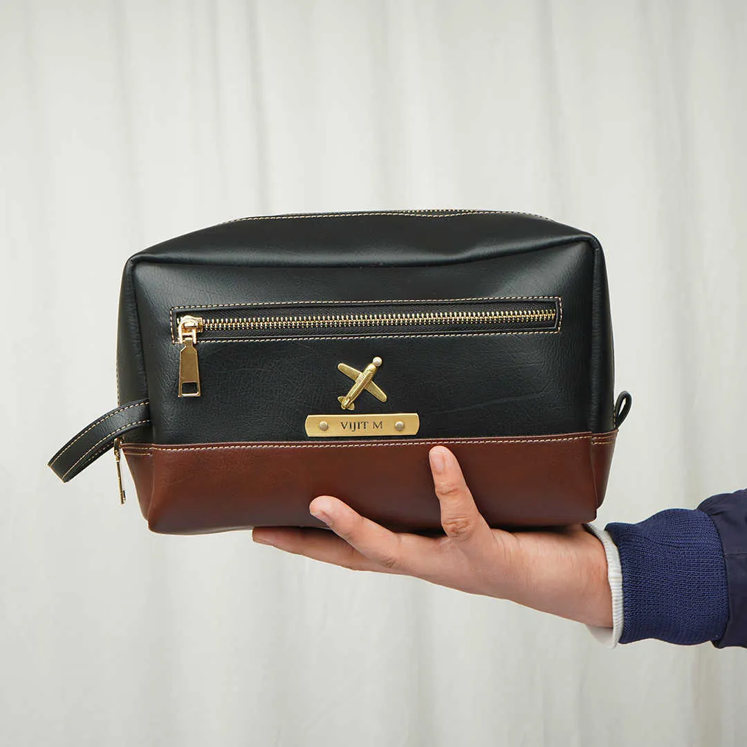 Personalised Two-Tone Toiletry Kit with Charm