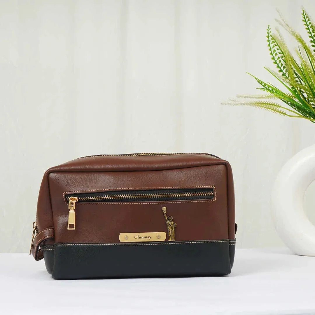 Personalised Two-Tone Toiletry Kit with Charm