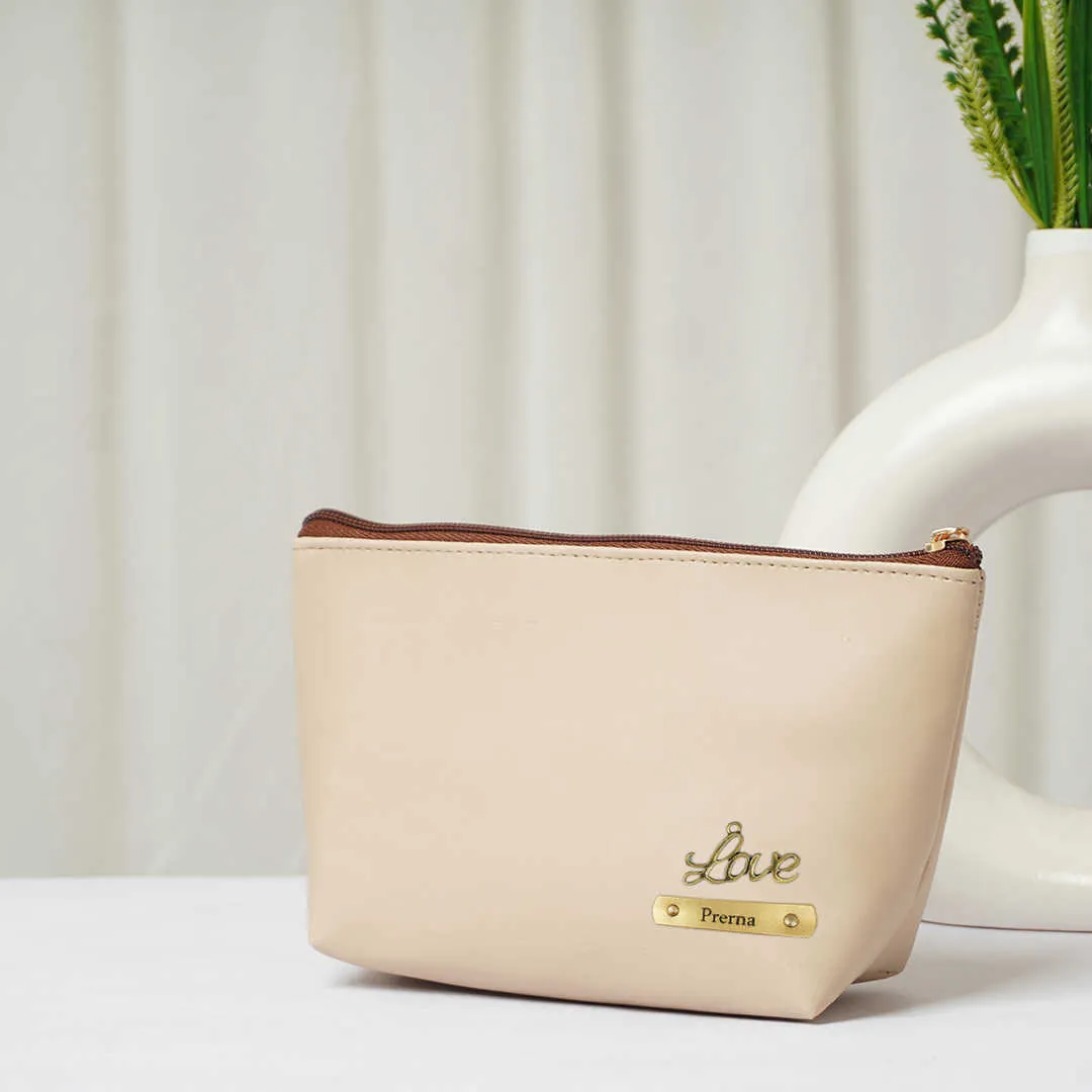 Personalised Vegan Leather Pouch with Charm