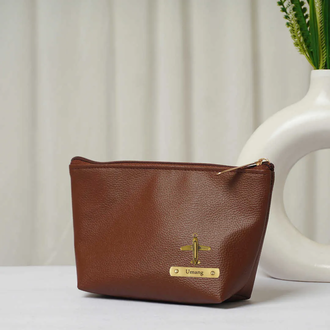 Personalised Vegan Leather Pouch with Charm
